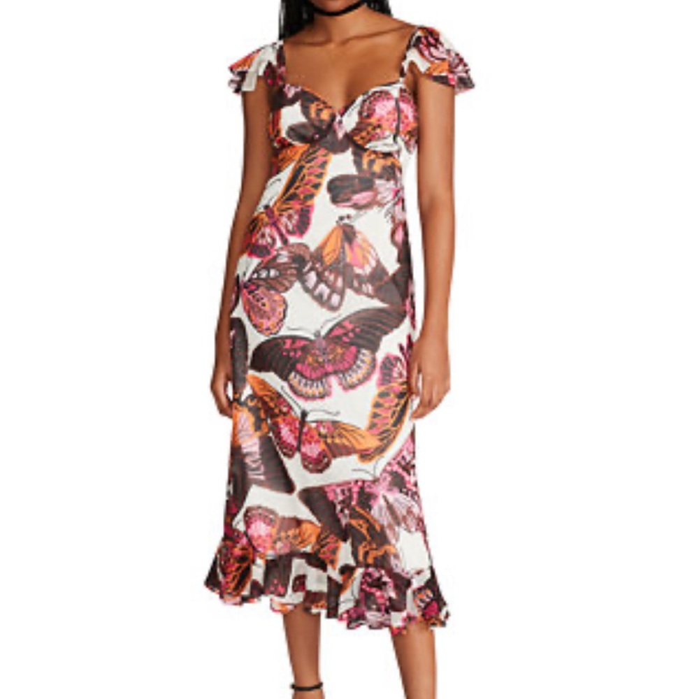 Betsey Johnson Women's Butterfly Print Midi Dress
